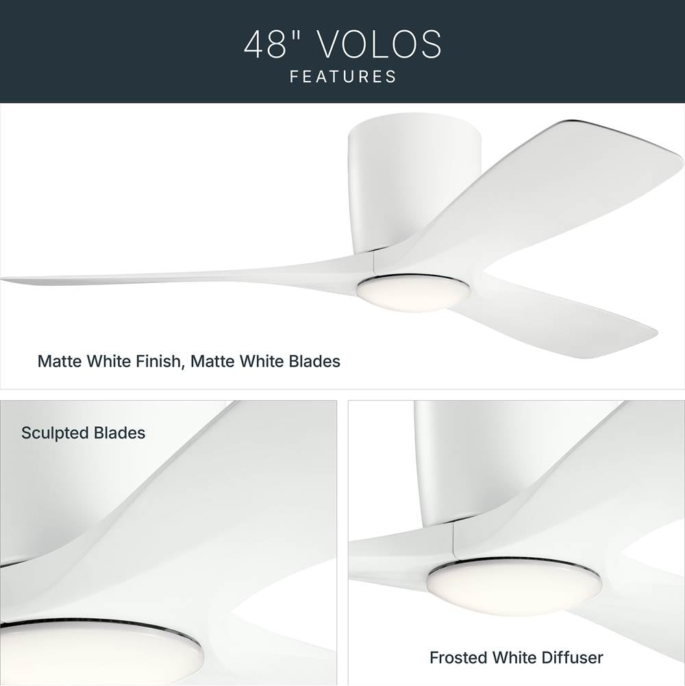 Kichler Lighting 300032MWH Matte White 48 Inch Volos Fan Led Image 6