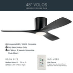 Kichler Lighting 300032SBK Satin Black 48 Inch Volos Fan Led Image 8