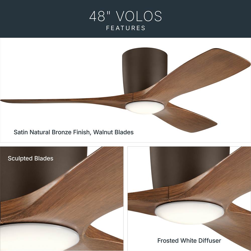 Kichler Lighting 300032SNB Satin Natural Bronze 48 Inch Volos Fan Led Image 6