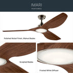 Kichler Lighting 300365PN Polished Nickel 65 Inch Imari Fan Led Image 8