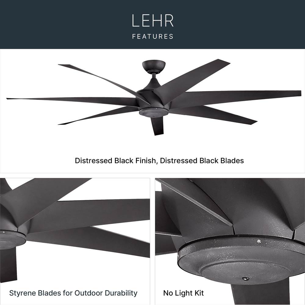 Kichler Lighting 310115DBK Distressed Black 80 Inch Lehr Fan Image 7