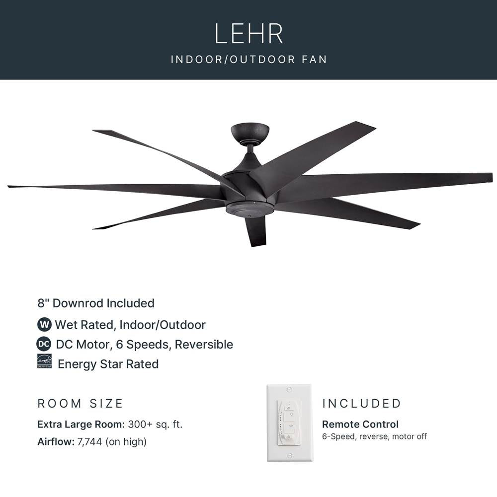 Kichler Lighting 310115DBK Distressed Black 80 Inch Lehr Fan Image 6