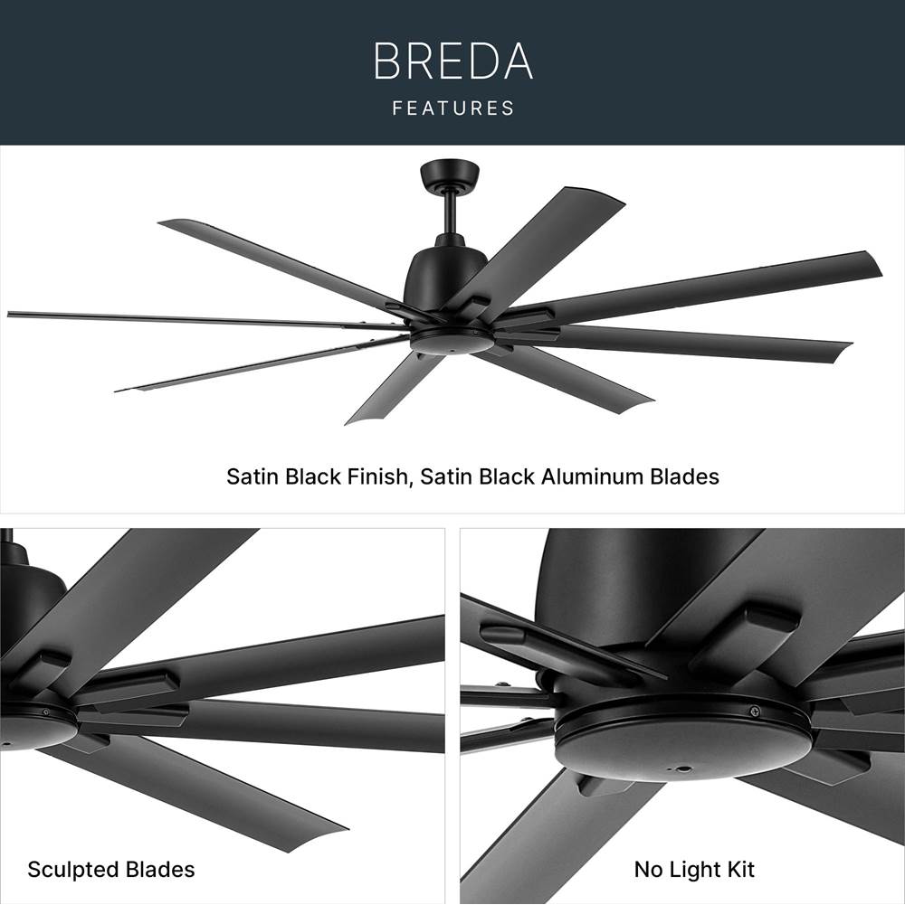 Kichler Lighting 310275SBK Satin Black 75 Inch Breda Fan Image 9