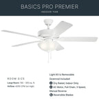 Kichler Lighting 330017MWH Matte White 52 Inch Basics Pro Select Fan Image 6