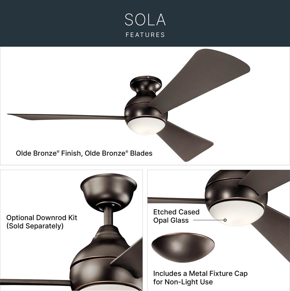 Kichler Lighting 330152OZ Olde Bronze 54 Inch Sola Fan Led Image 8