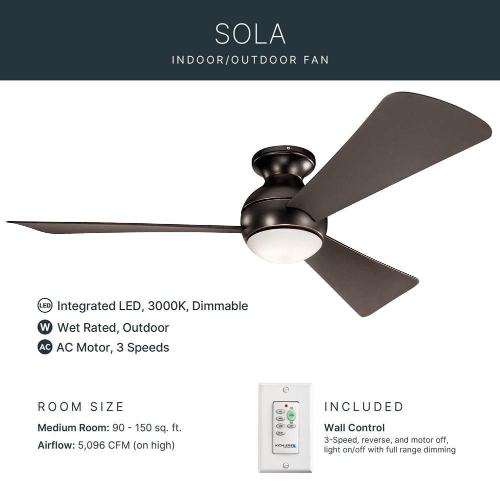 Kichler Lighting 330152OZ Olde Bronze 54 Inch Sola Fan Led Image 7