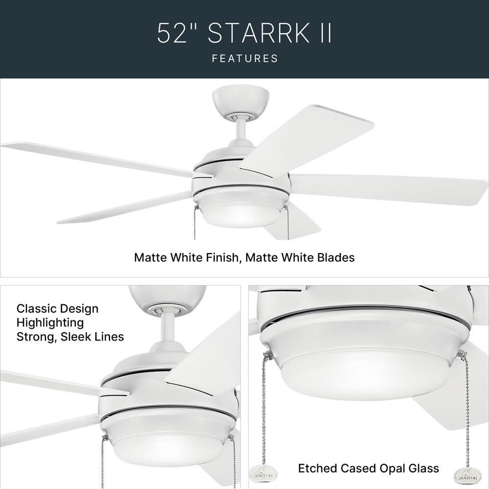 Kichler Lighting 330174MWH Matte White 52 Inch Starkk Fan Led Image 8