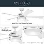 Kichler Lighting 330174MWH Matte White 52 Inch Starkk Fan Led Image 8