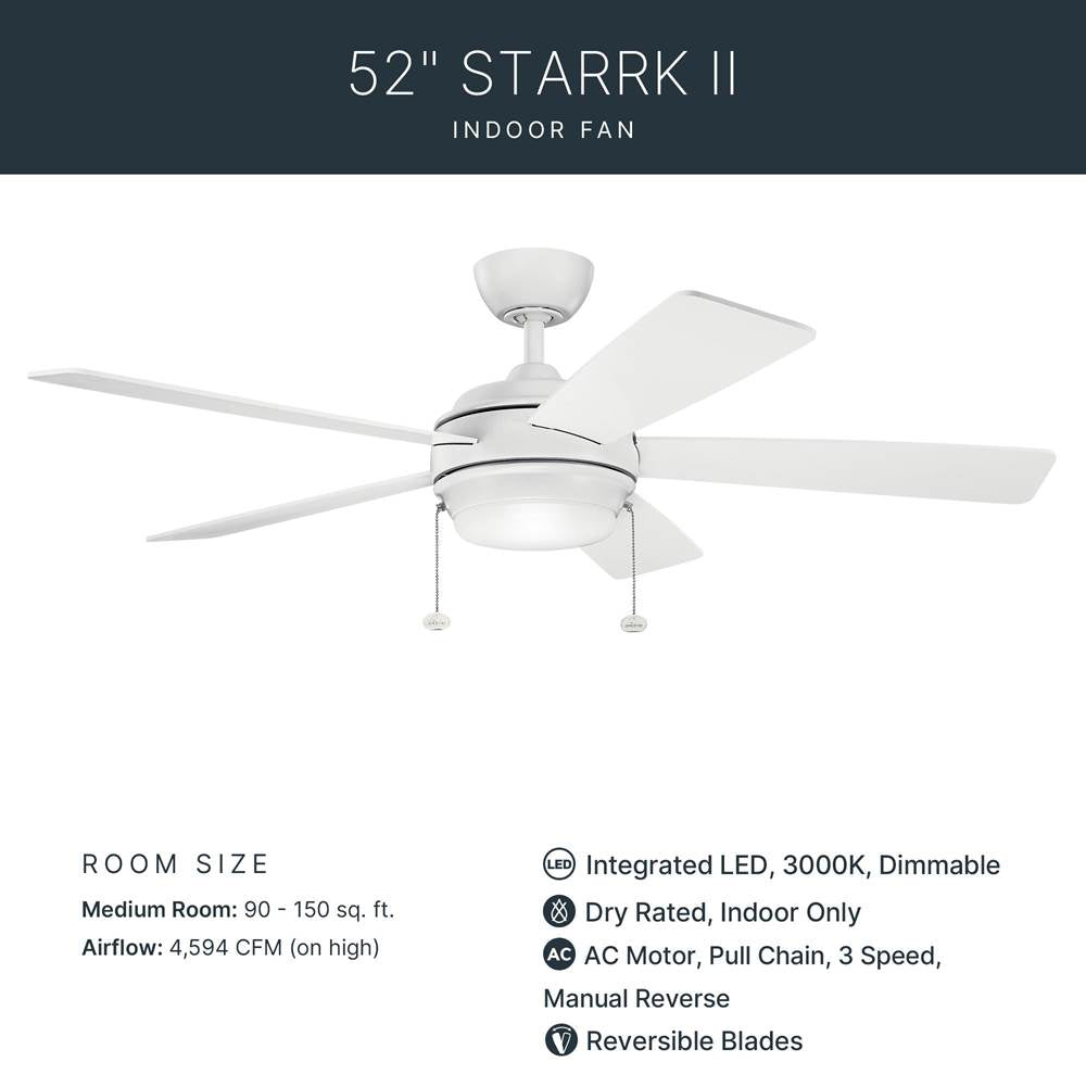 Kichler Lighting 330174MWH Matte White 52 Inch Starkk Fan Led Image 7