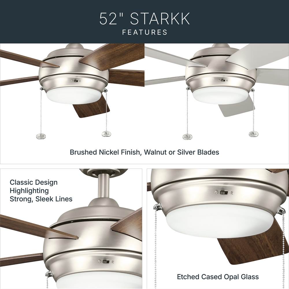 Kichler Lighting 330174NI Brushed Nickel 52 Inch Starkk Fan Led Image 7