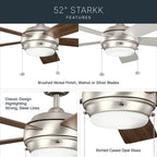 Kichler Lighting 330174NI Brushed Nickel 52 Inch Starkk Fan Led Image 7