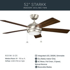 Kichler Lighting 330174NI Brushed Nickel 52 Inch Starkk Fan Led Image 8