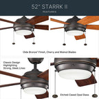 Kichler Lighting 330174OZ Olde Bronze 52 Inch Starkk Fan Led Image 8