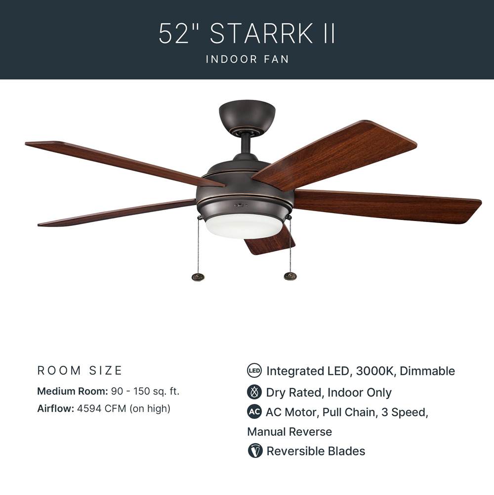 Kichler Lighting 330174OZ Olde Bronze 52 Inch Starkk Fan Led Image 7