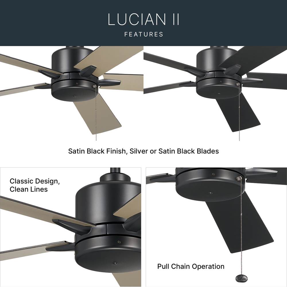 Kichler Lighting 330243SBK Satin Black 60 Inch Lucian Ii Fan Image 9