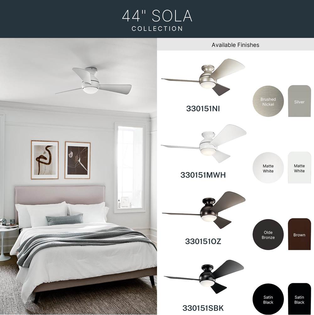 Kichler Lighting 330151OZ Olde Bronze 44 Inch Sola Fan Led Image 2