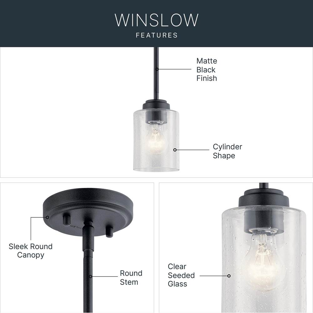 Kichler Lighting 44032BK Black Mini Pendant 1lt Image 6