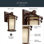 Kichler Lighting 49071BST Brown Stone Outdoor Wall 1lt Image 8