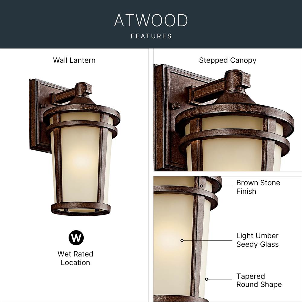Kichler Lighting 49071BST Brown Stone Outdoor Wall 1lt Image 8