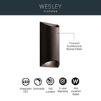 Kichler Lighting Wesley Outdoor Wall 2lt Led