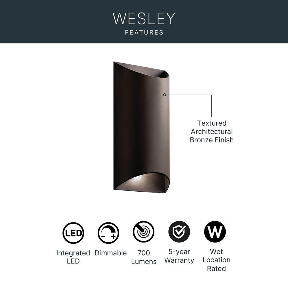 Kichler Lighting Wesley Outdoor Wall 2lt Led