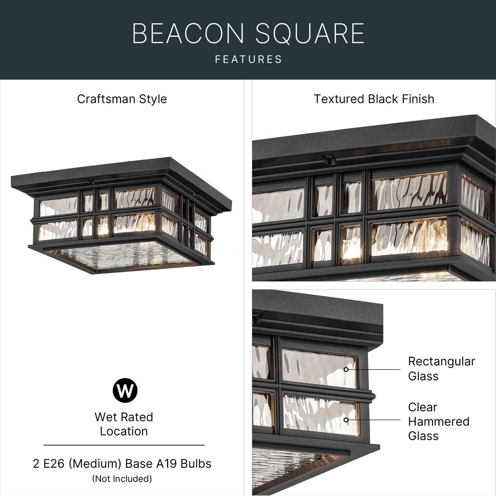 Kichler Lighting Beacon Square Outdoor Ceiling 2lt
