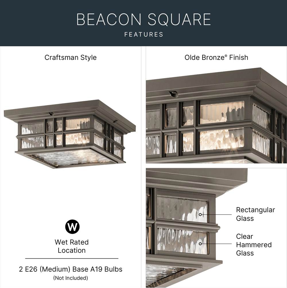 Kichler Lighting Beacon Square Outdoor Ceiling 2lt