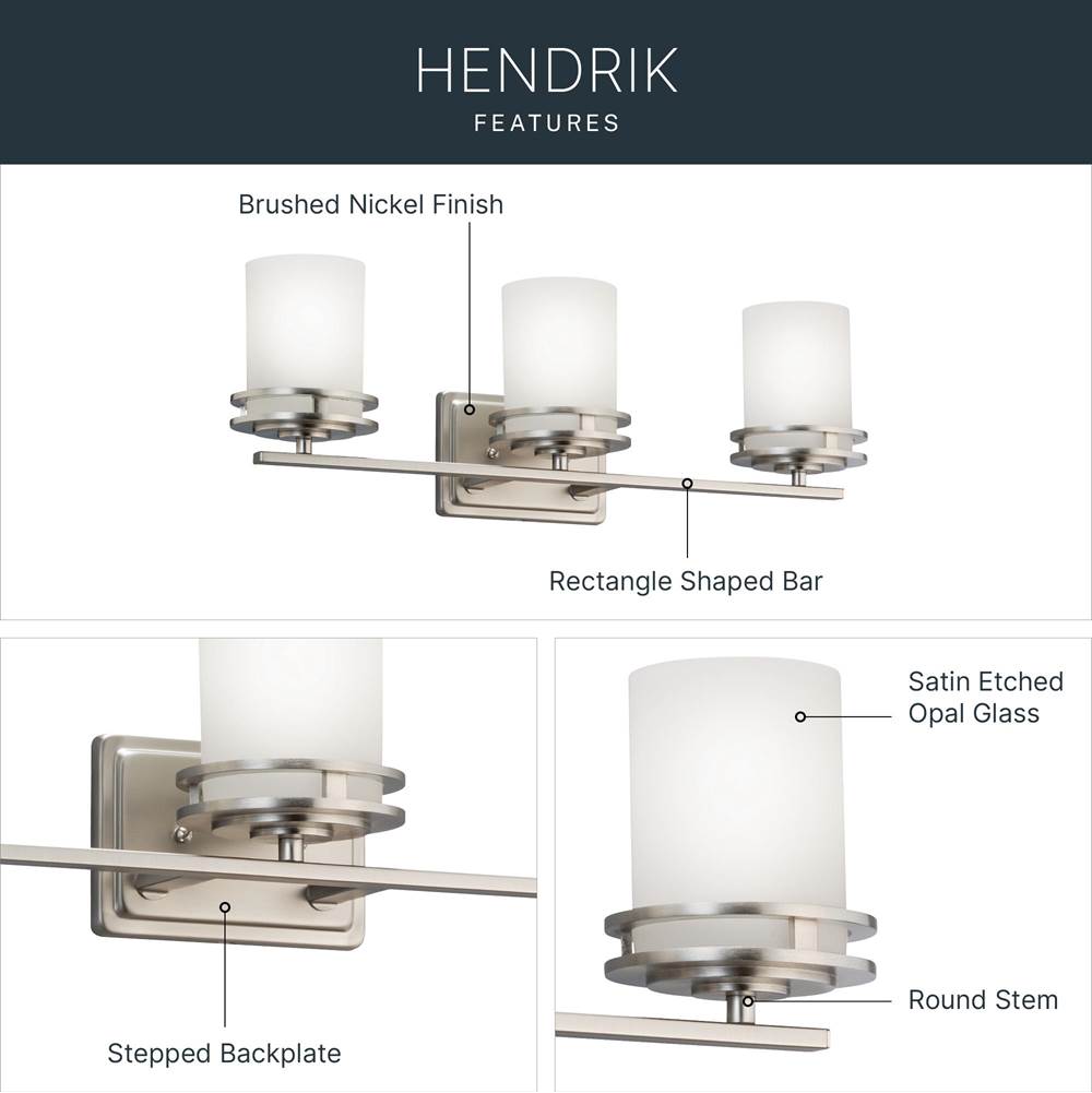 Kichler Lighting 5078NI Brushed Nickel Bath 3lt Image 8