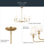Kichler Lighting 52516BNB Brushed Natural Brass Chandelier 6lt Image 8