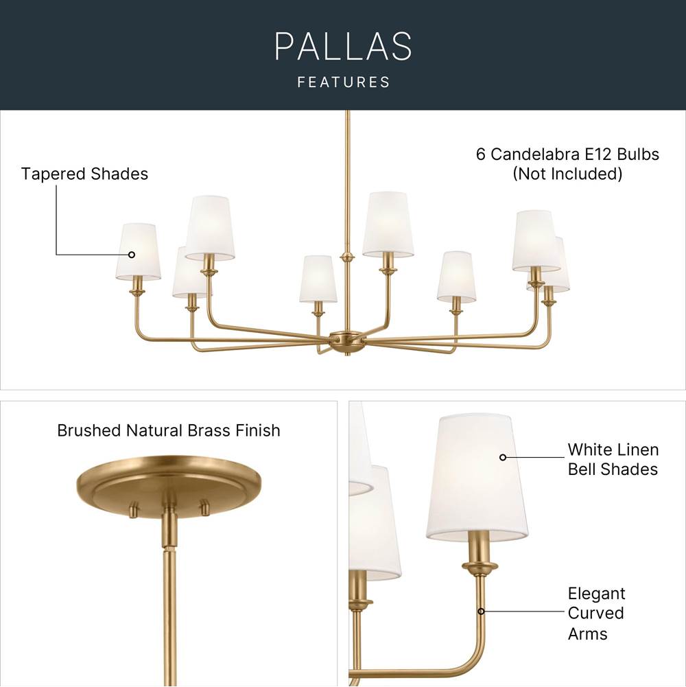 Kichler Lighting 52517BNB Brushed Natural Brass Chandelier 8lt Image 8