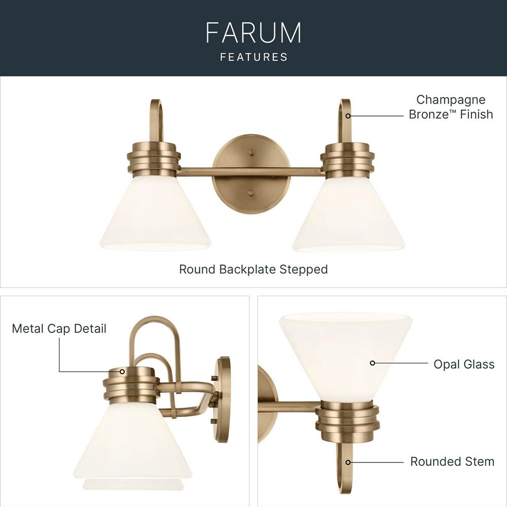 Kichler Lighting 55154CPZ Champagne Bronze Bath 2lt Image 6