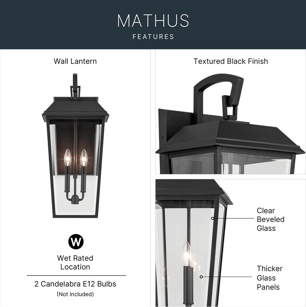 Kichler Lighting 59120BKT Black Textured Outdoor Wall 2lt Image 7