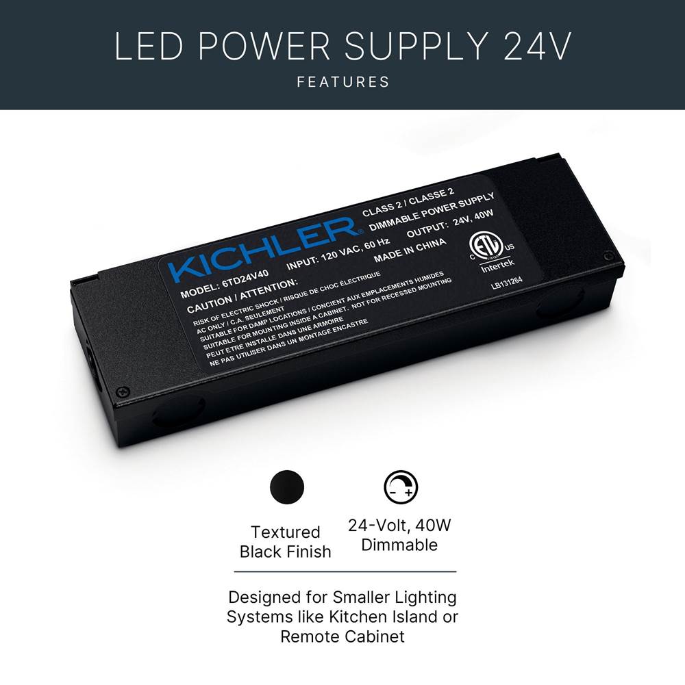 Kichler Lighting  24v Dimmable 40w Power Supply