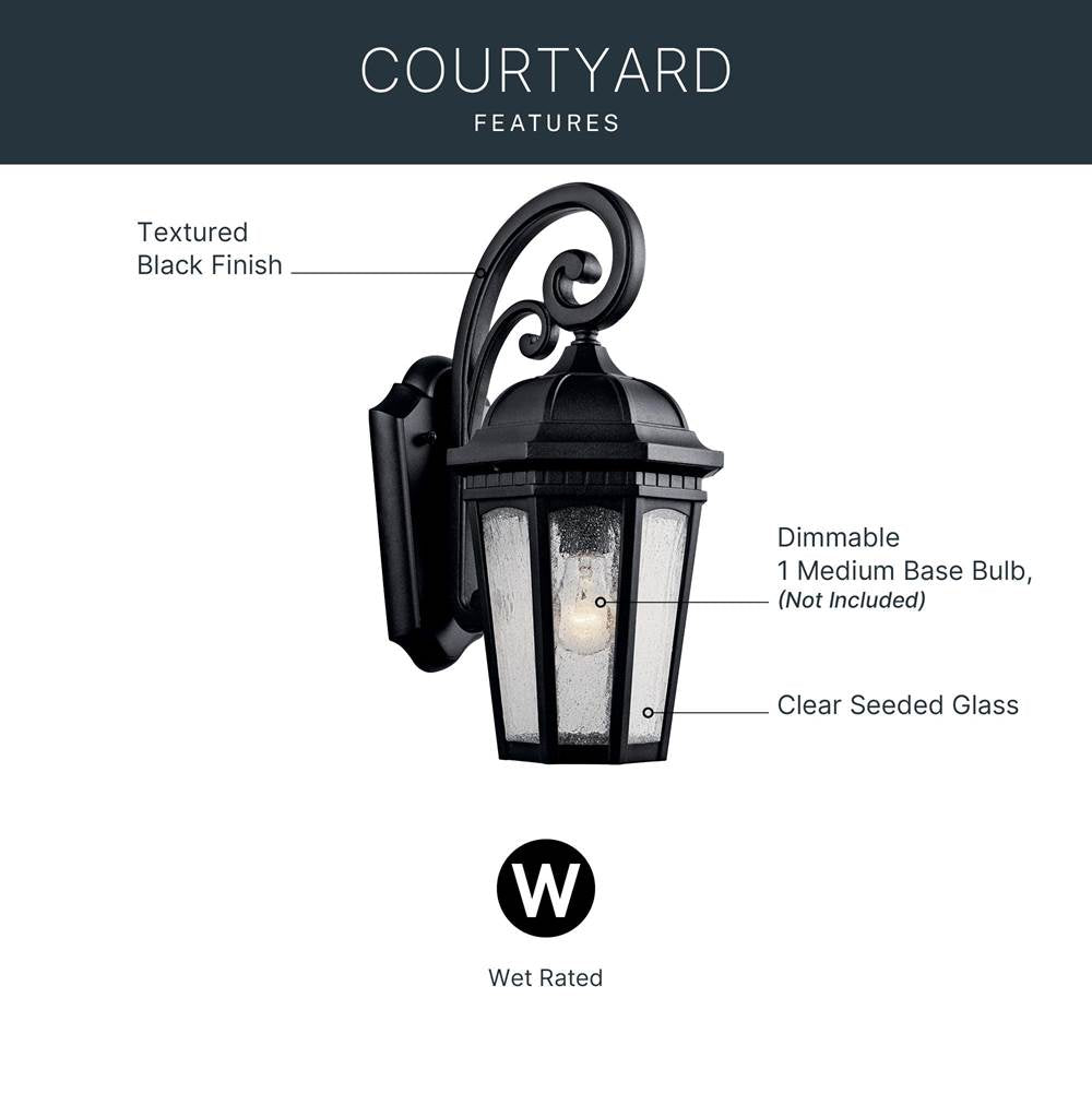 Kichler Lighting 9033BKT Textured Black Outdoor Wall 1lt Image 6