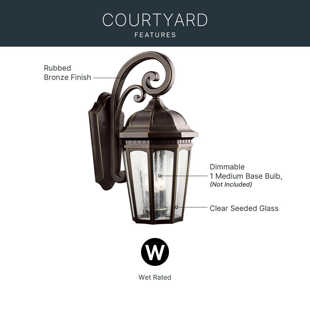 Kichler Lighting Courtyard Outdoor Wall 3lt