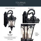 Kichler Lighting 9358BKT Textured Black Outdoor Wall 3lt Image 8
