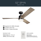 Kichler Lighting 300275AVI Anvil Iron 52 Inch Spyn Fan Led Image 8