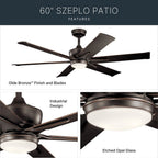 Kichler Lighting 300300OZ Olde Bronze 60 Inch Szeplo Ii Fan Led Image 7