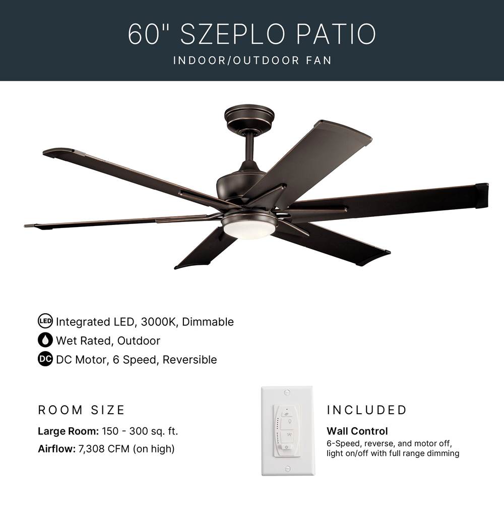 Kichler Lighting 300300OZ Olde Bronze 60 Inch Szeplo Ii Fan Led Image 8