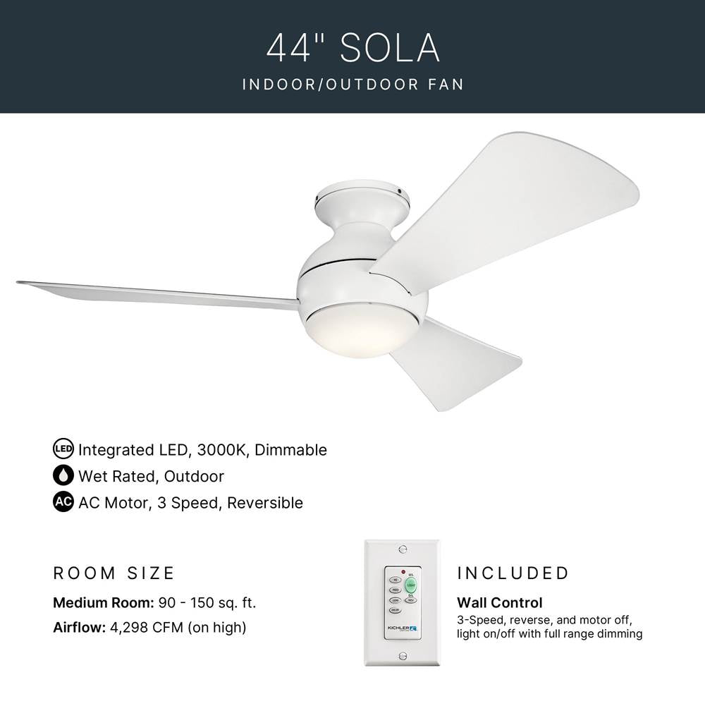 Kichler Lighting 330151MWH Matte White 44 Inch Sola Fan Led Image 8