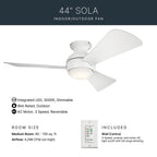 Kichler Lighting 330151MWH Matte White 44 Inch Sola Fan Led Image 8