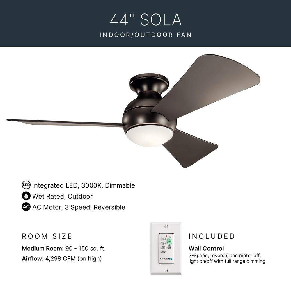 Kichler Lighting 330151OZ Olde Bronze 44 Inch Sola Fan Led Image 8