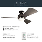 Kichler Lighting 330151OZ Olde Bronze 44 Inch Sola Fan Led Image 8