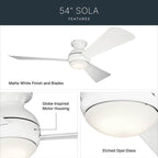 Kichler Lighting 330152MWH Matte White 54 Inch Sola Fan Led Image 6