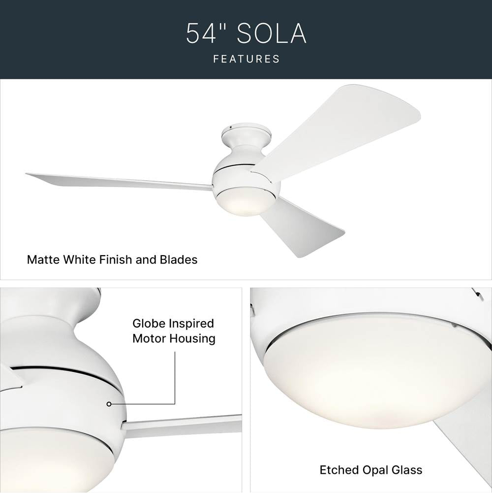 Kichler Lighting 330152MWH Matte White 54 Inch Sola Fan Led Image 6