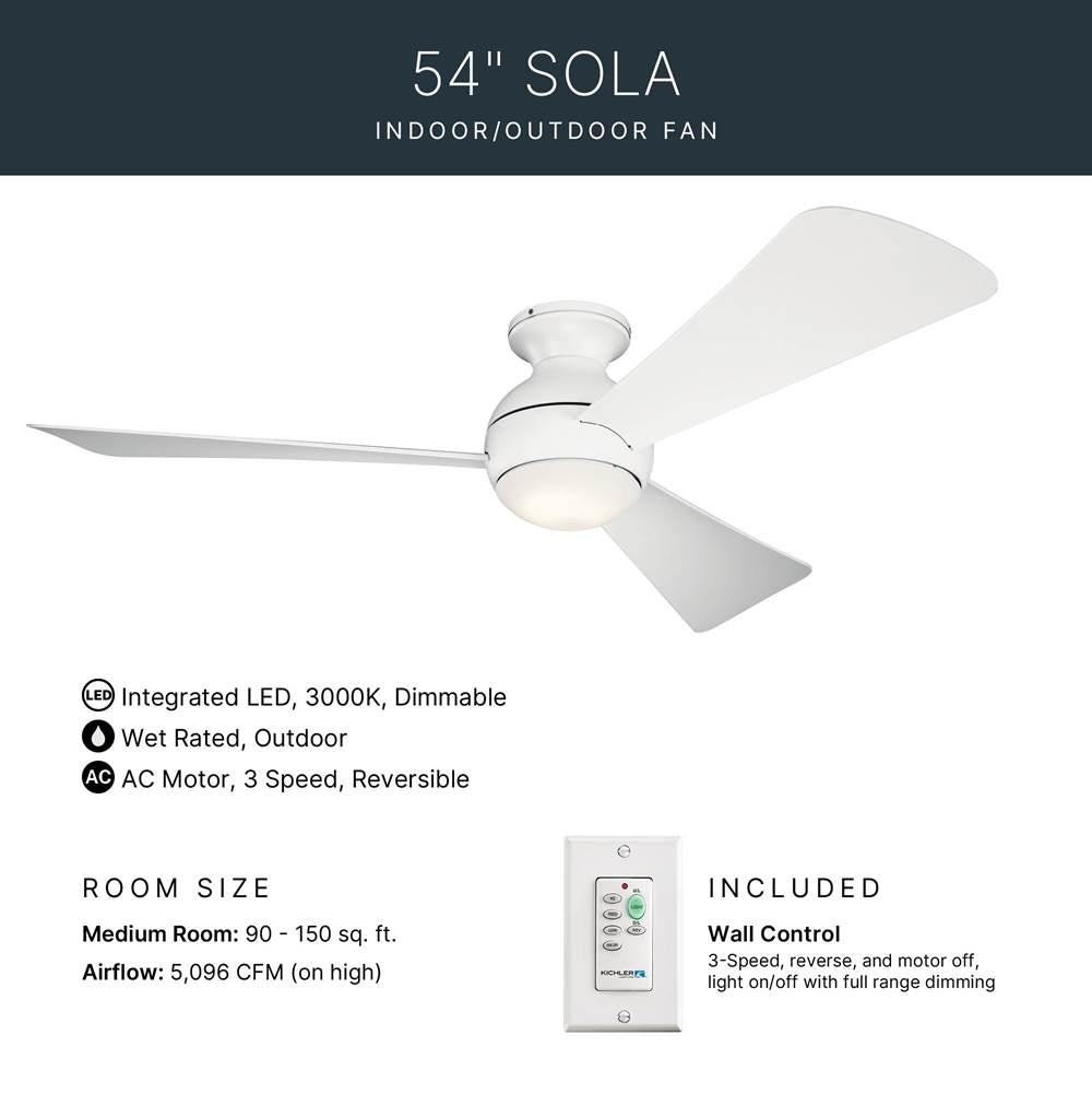 Kichler Lighting 330152MWH Matte White 54 Inch Sola Fan Led Image 7