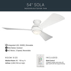 Kichler Lighting 330152MWH Matte White 54 Inch Sola Fan Led Image 7