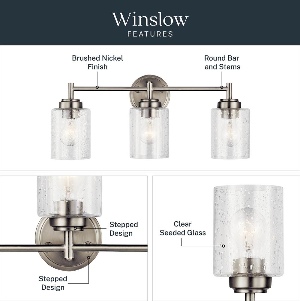 Kichler Lighting 45886NI Brushed Nickel Bath 3lt Image 7