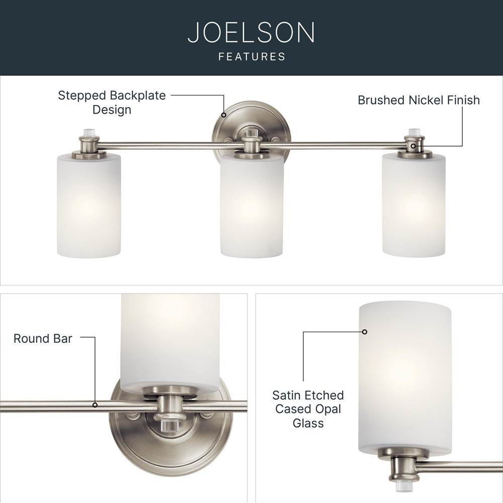 Kichler Lighting 45923NI Brushed Nickel Bath 3lt Image 8