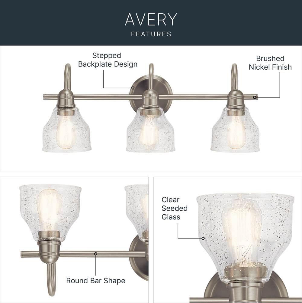 Kichler Lighting 45973NI Brushed Nickel Bath 3lt Image 9